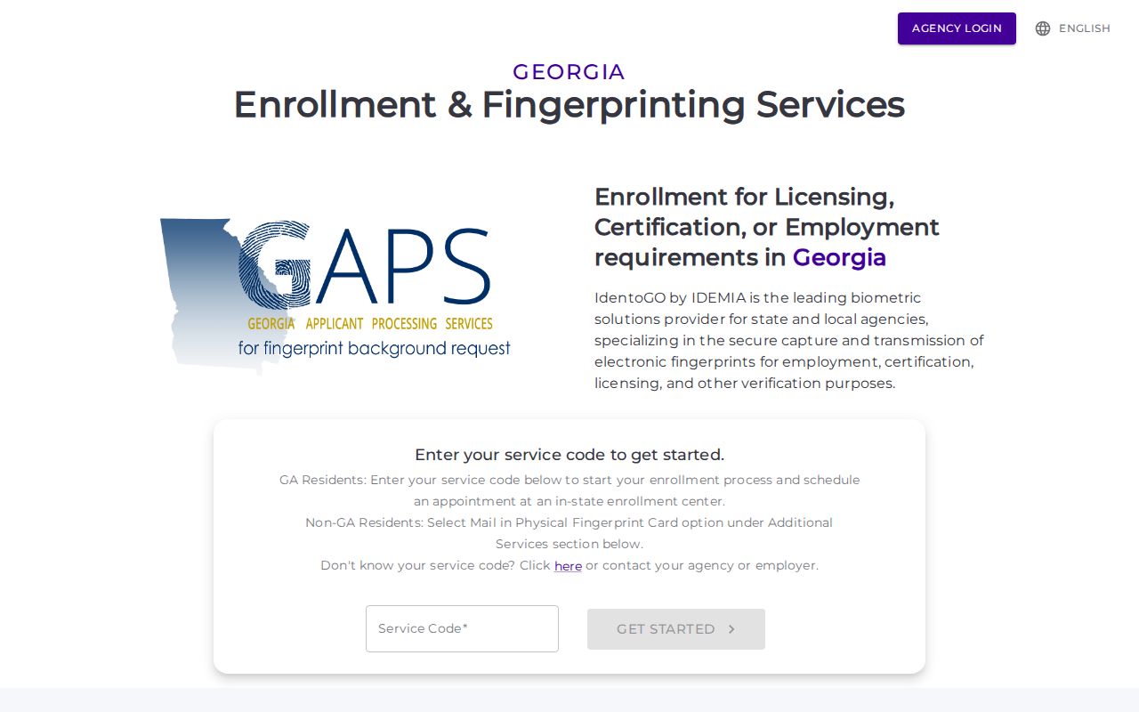 Miller County criminal history GAPS fingerprint registration