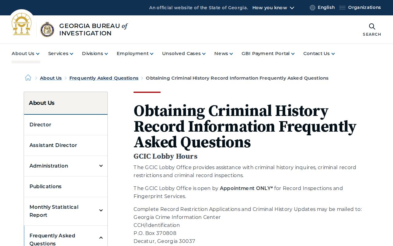 Miller County criminal records official GBI access
