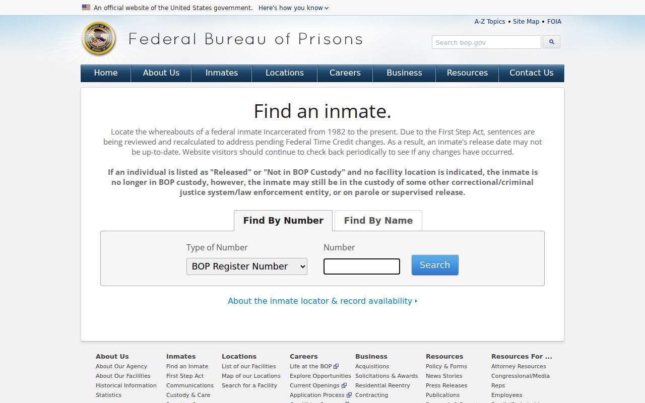 Federal custody locator related to Miller County criminal cases