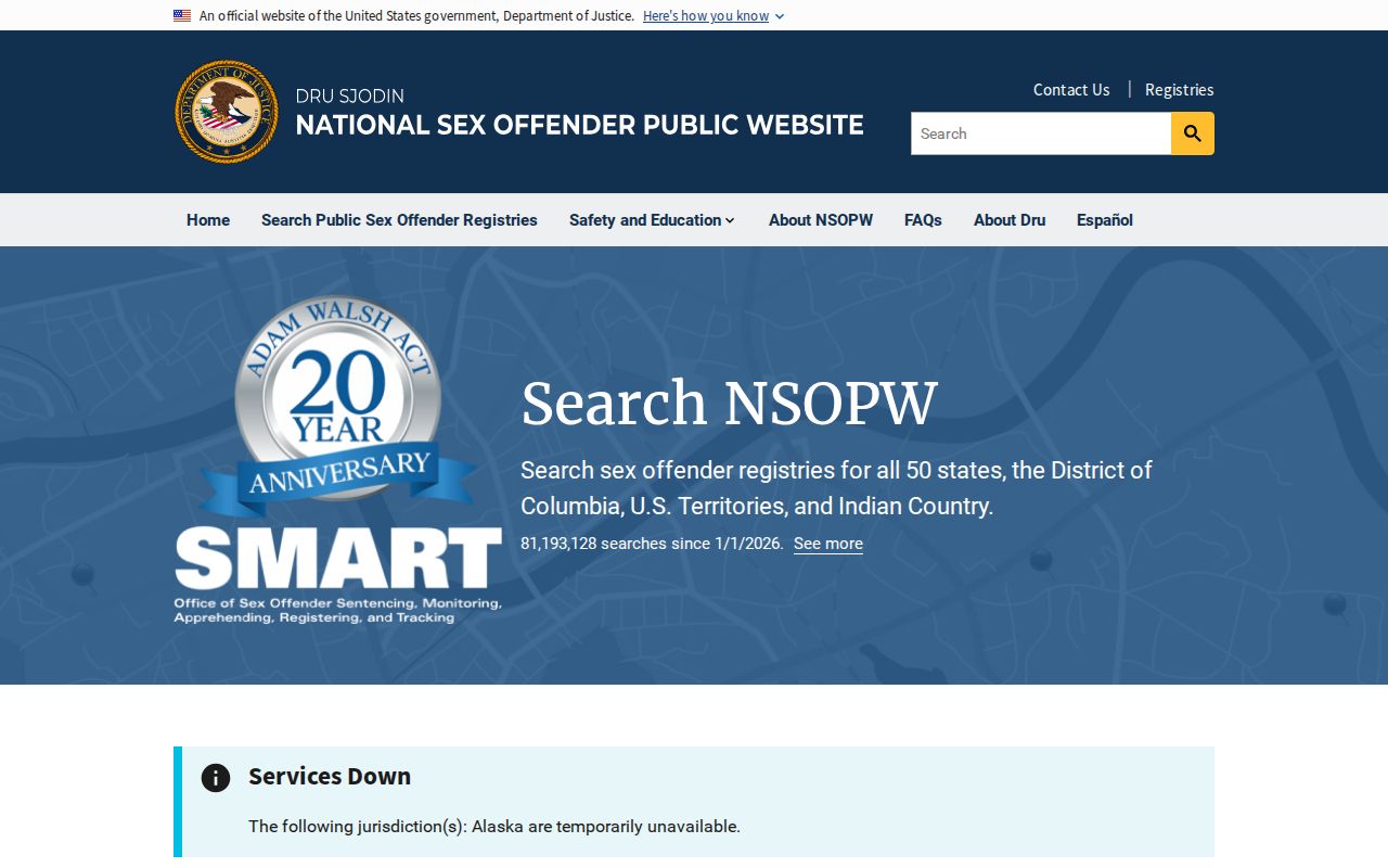 Miller County sex offender check using the national NSOPW search interface